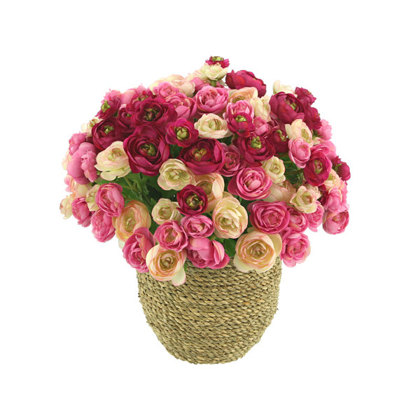 Creative Displays Inc Ranunculus Arrangement In Strawgrass Pot Perigold